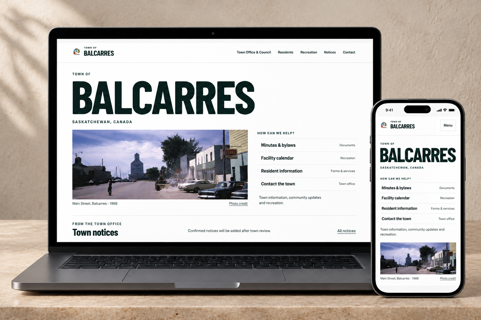 Balcarres website redesign shown on desktop and mobile.