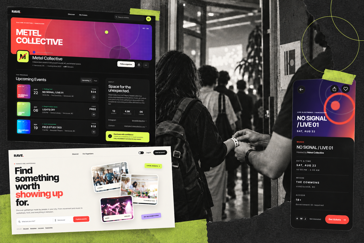 Temporary visual direction for the RAVE event platform